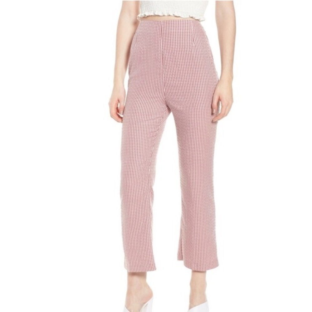 WAYF Pisa High Waist Crop Gingham Pants